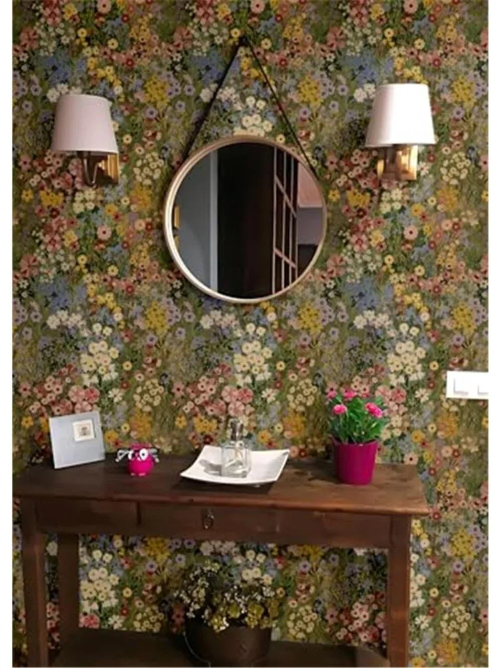 Peel Stick Wallpaper Removable Boho Floral Green Vinyl Waterproof Bedroom